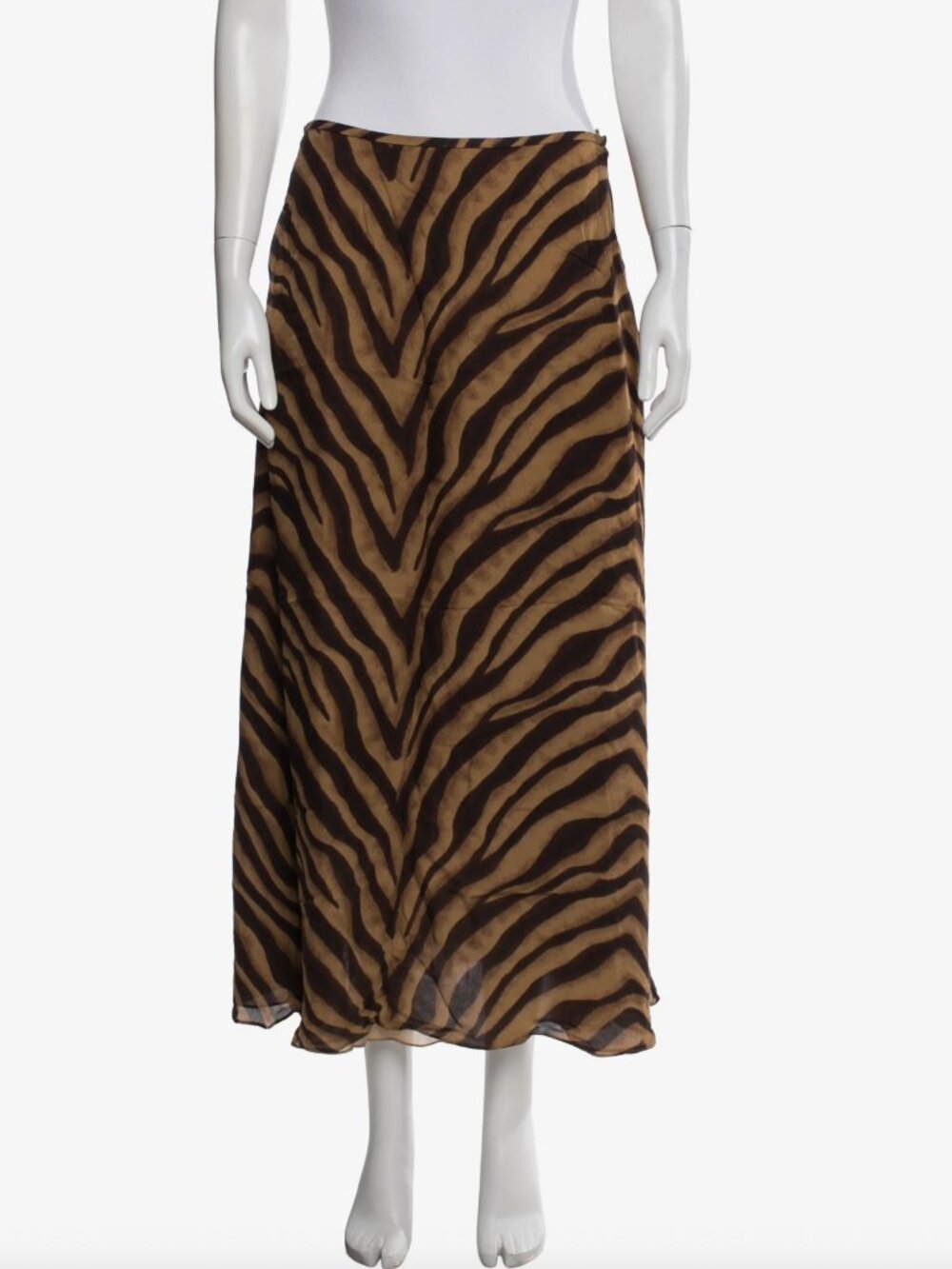 Lauren Ralph Lauren  Silk Long Skirt  Brown | Size: L | US 10
